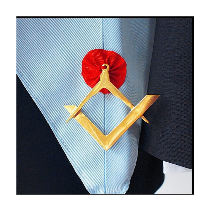 MASTER’S SASH FRENCH RITE MOIRÉ EMBROIDERED SQUARE & COMPASS, MASTER JEWEL INCLUDED