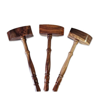 LOT DE 3 MAILLETS RITE EMULATION, BOIS VERNIS