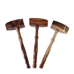 SET OF 3 EMULATION RITE MALLETS VARNISHED WOOD