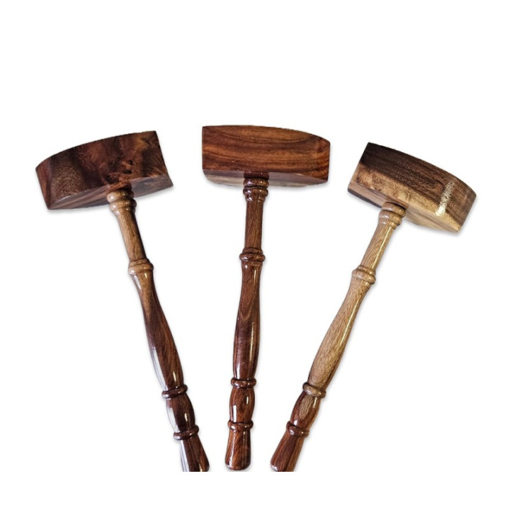 SET OF 3 EMULATION RITE MALLETS VARNISHED WOOD