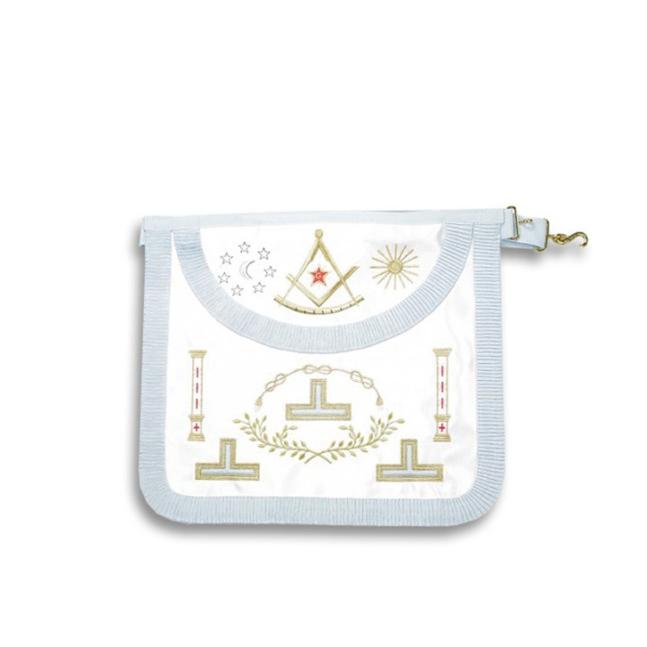WORSHIPFUL MASTER APRON FRENCH RITE ROUNDED