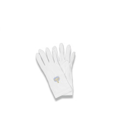 NYLON GLOVES WITH EMBROIDERY ACACIA BLUE/GOLD
