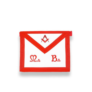 SCOTTISH RITE MASTER MASON APRON EMBROIDERED M.B. WITH SQUARE & COMPASS