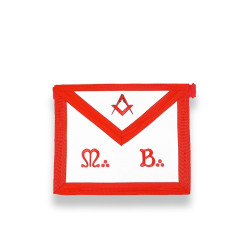 SCOTTISH RITE MASTER MASON APRON EMBROIDERED M.B. WITH SQUARE & COMPASS