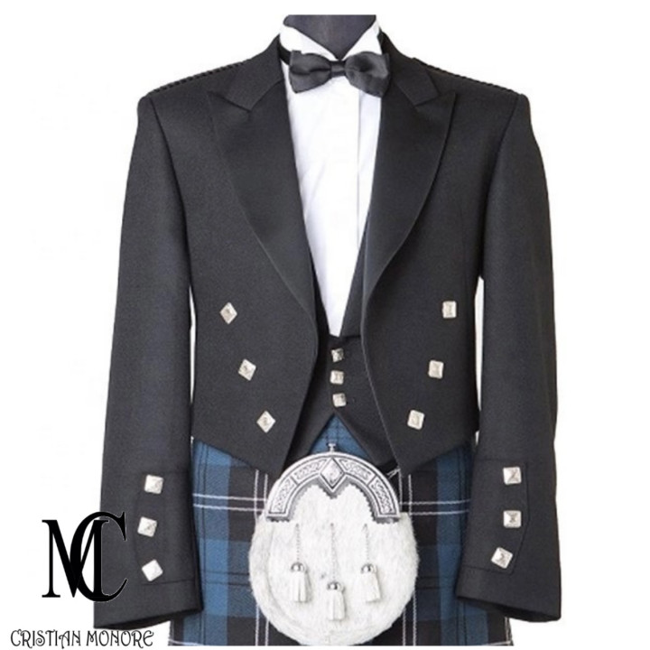 PRINCE CHARLES STYLE WOOL KILT JACKET AND WAISTCOAT
