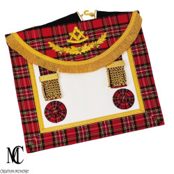 TABLIER MAÎTRE RITE STANDARD D’ÉCOSSE EN TARTAN ROYAL STEWART