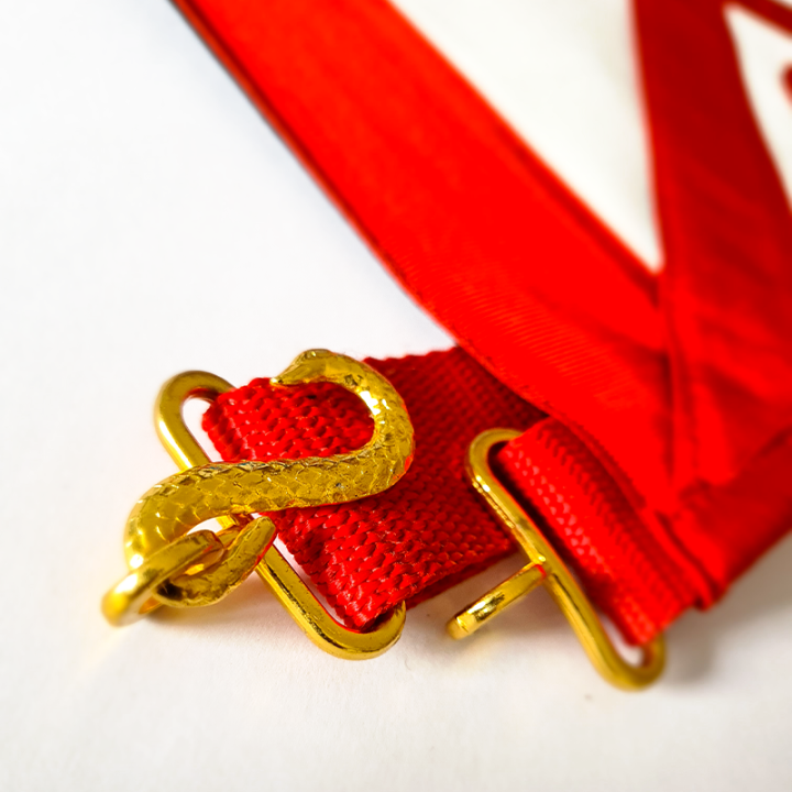 MASTER APRON AASR IN LEATHER WITH 3 ROSETTES