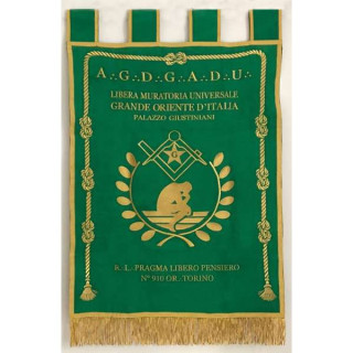 PERSONALIZED LODGE BANNER SATIN (117 x 83 cm)