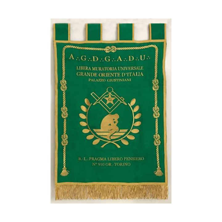 PERSONALIZED LODGE BANNER SATIN (117 x 83 cm)