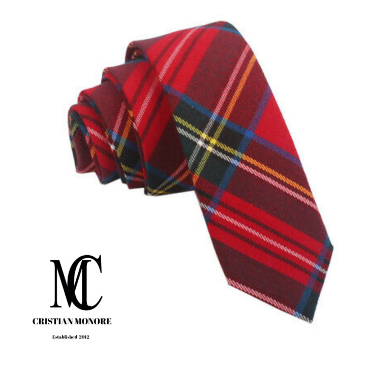 WOOL TIE  ROYAL STEWART TARTAN  CRISTIAN MONORE