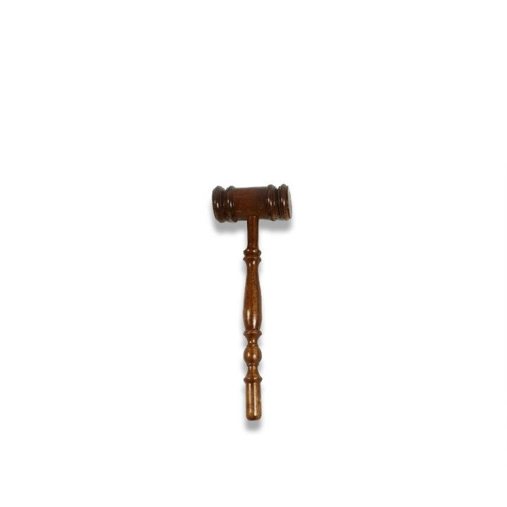 JUDGE-STYLE GAVEL YORK RITE  LARGE MODEL VARNISHED WOOD